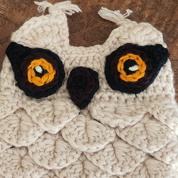 NEW Fingerless owl mittens cute crochet knit kawaii bird gloves - Picture 4 of 11
